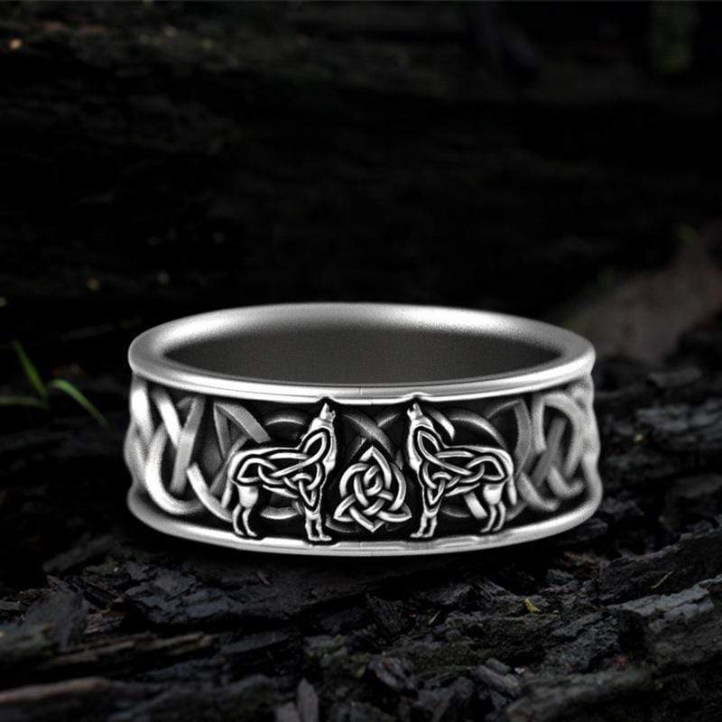 Image of Fenris-wolf Stainless Steel Viking Ring