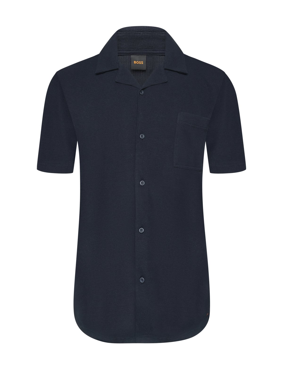 Short-sleeved shirt with lyocell in a subtle waffle structure