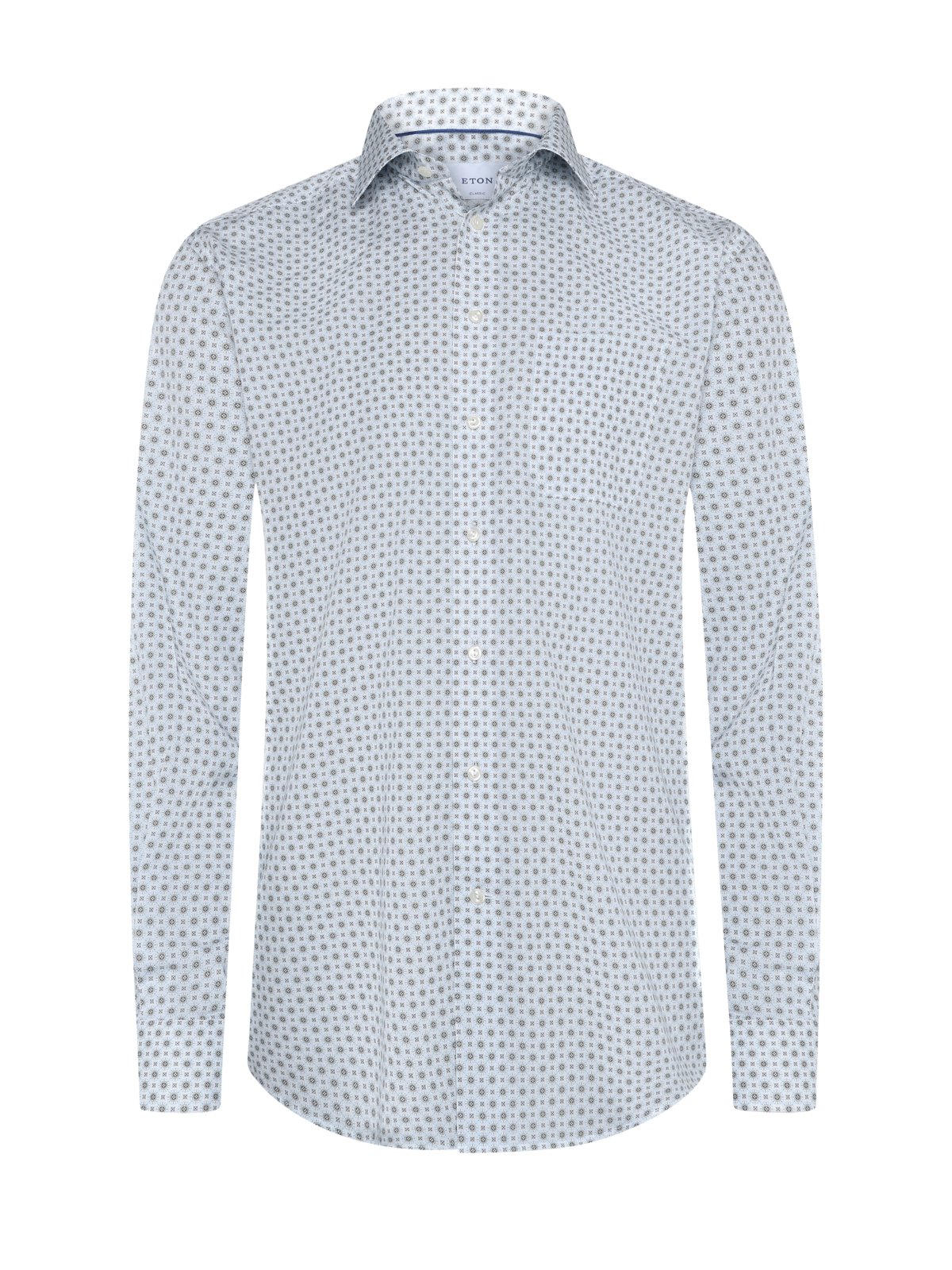Patterned Signature Twill Shirt with Kent Collar, Classic Fit
