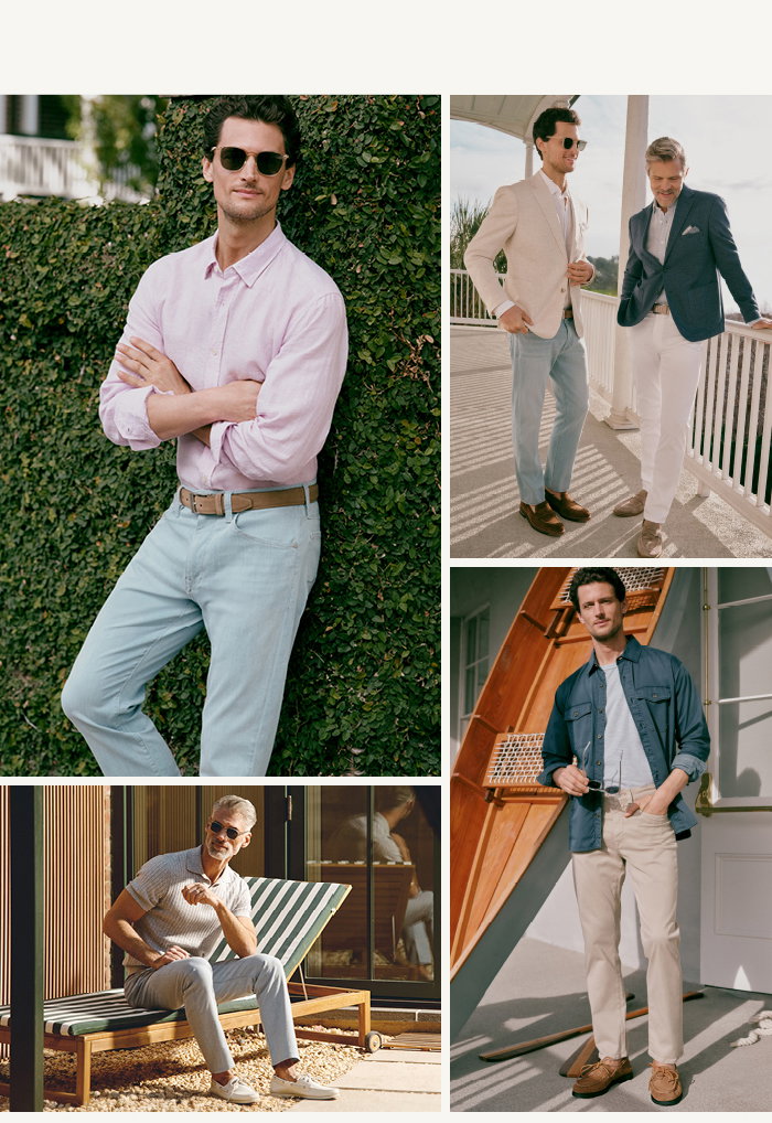 Images of lightweight denim and pants