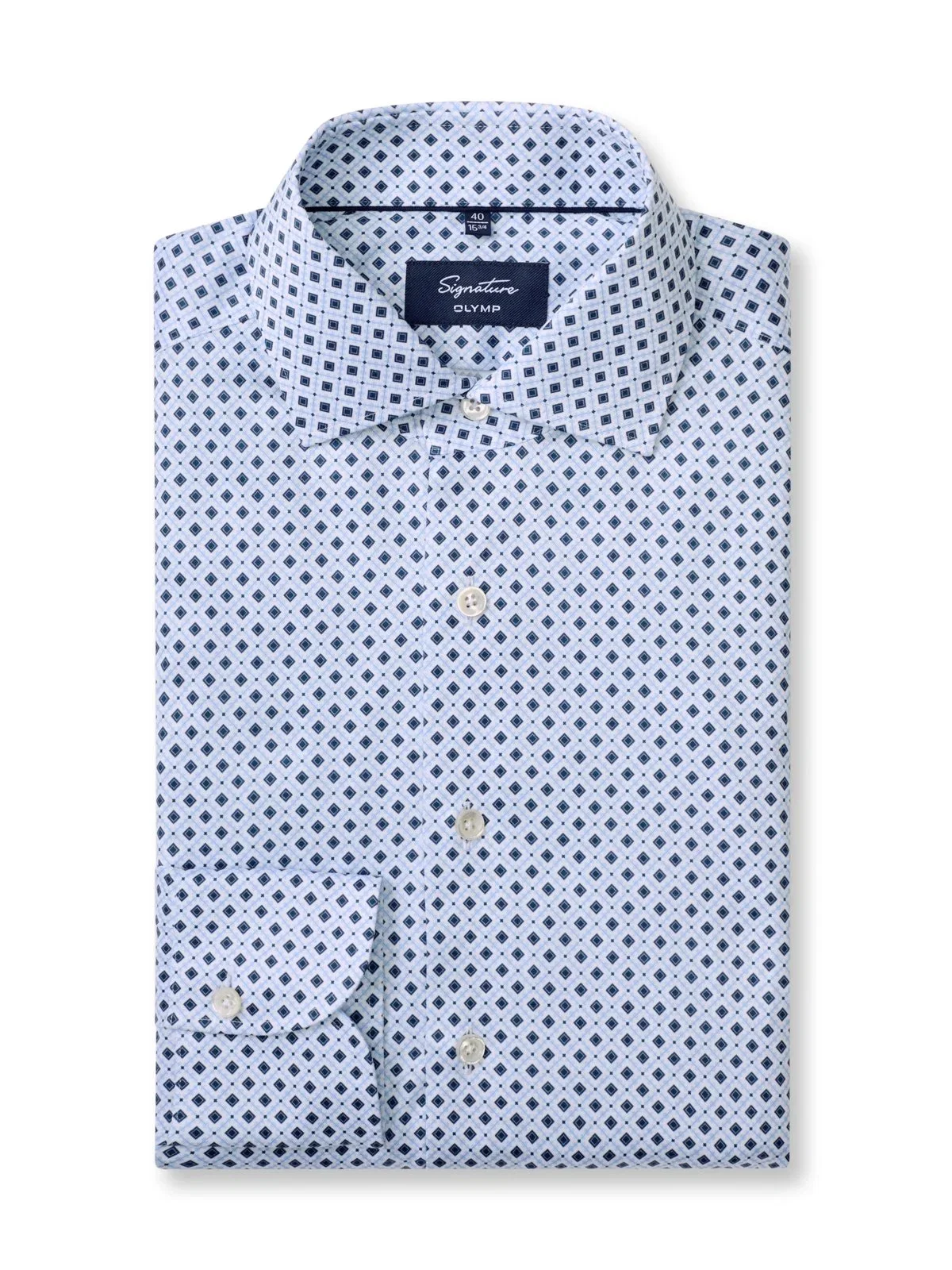 Signature, Tailored Fit, Baumwollhemd mit Print