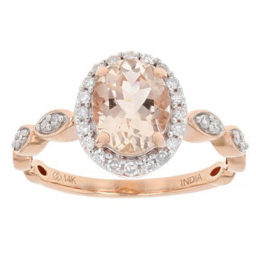 Peach Morganite 14k Rose Gold Ring 1.98ctw