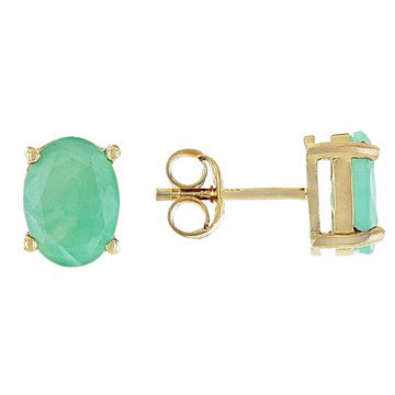 Green Emerald 18k Yellow Gold Over Sterling Silver Earrings 3.40ctw