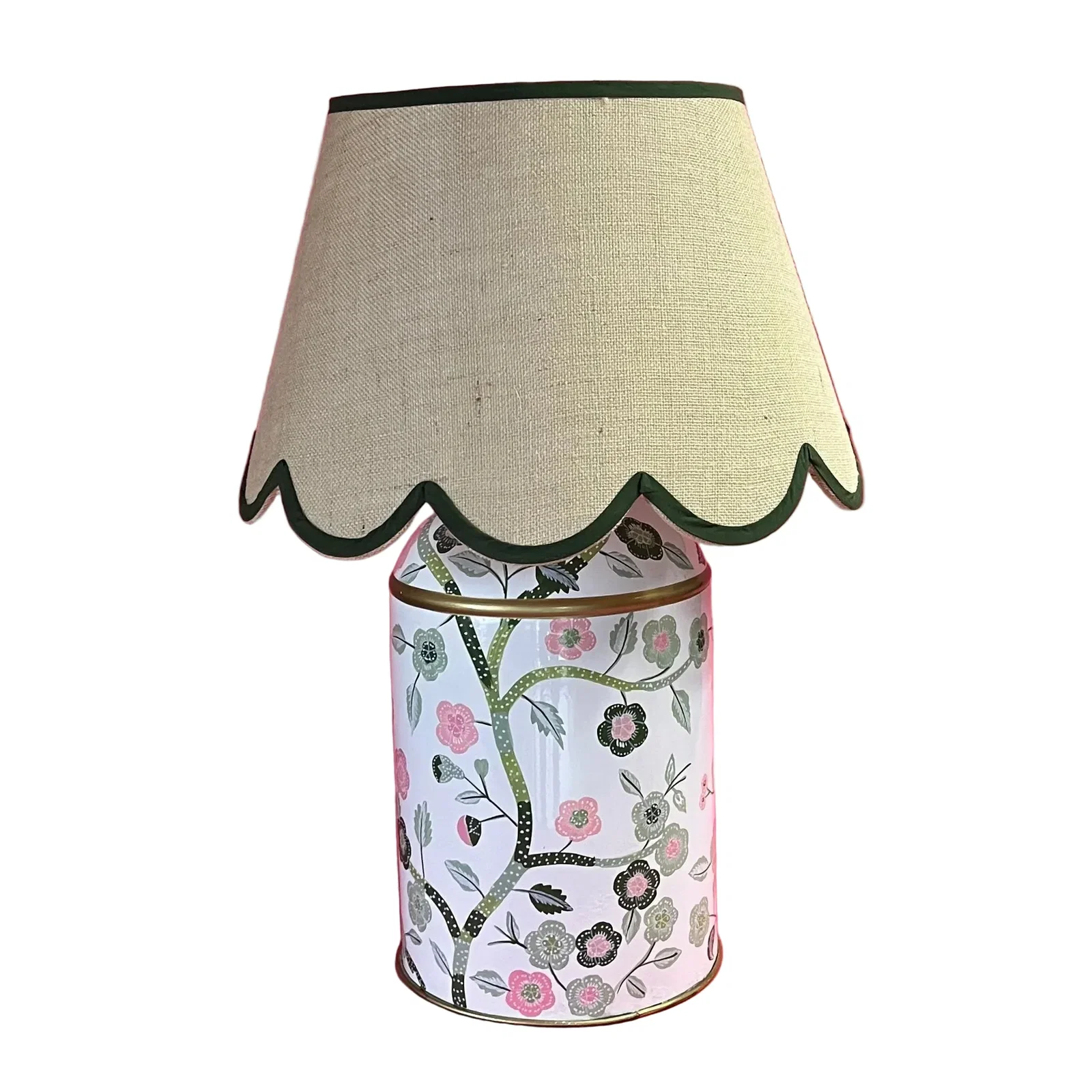 Image of Temple Garden Hand-Painted Chinoiserie Lamp