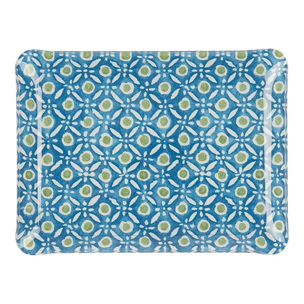 Image of Fabric Tray Small Batik Dots Blue/Green