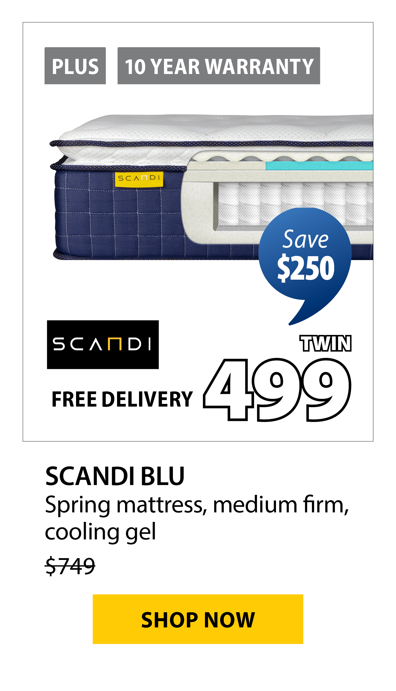 SCANDI BLU Spring mattress | Save $250
