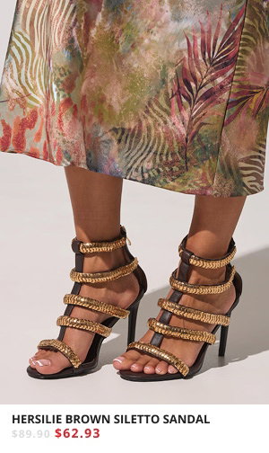 AZALEA WANG HERSILIE BROWN GLADIATOR STILETTO