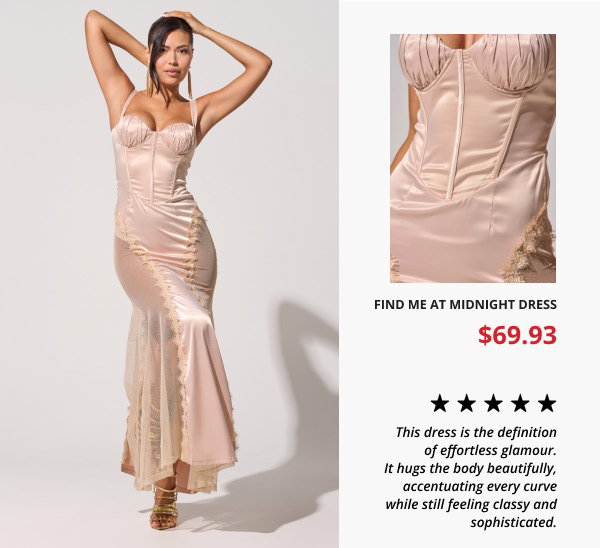FIND ME AT MIDNIGHT SATIN MAXI DRESS IN BLUSH
