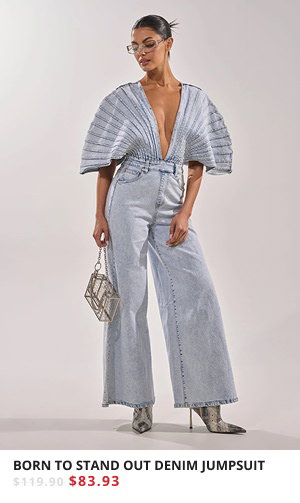 BORN TO STAND OUT DENIM JUMPSUIT