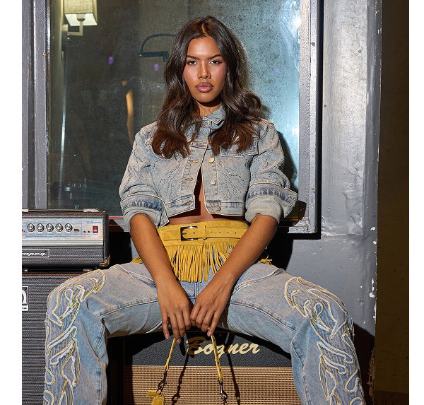 BUCKIN' EMBROIDERED DENIM JEANS