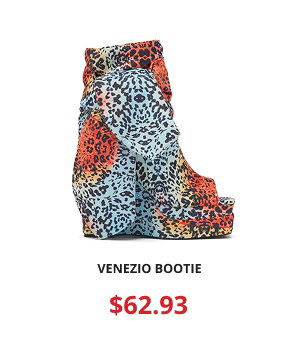 AKIRA GOLD VENEZIO MULTI COLOR CHEETAH PRINT WEDGE BOOTIE