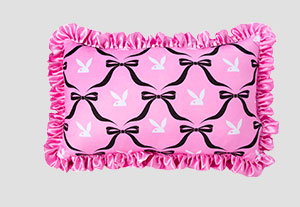 Pink Playboy Coquette Rabbit Head Pillow