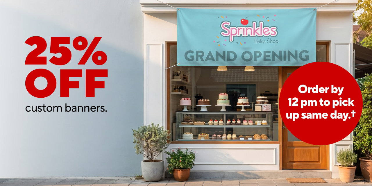 25% off Custom Banners