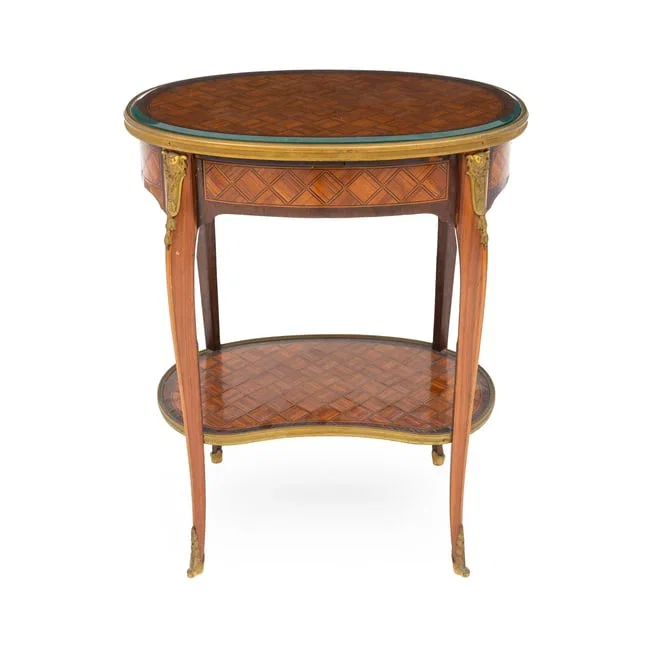 A Louis XV Style Gilt Bronze-Mounted Fruitwood Side Table