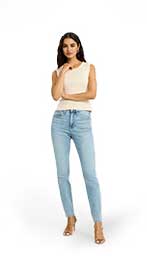 High Waisted Skinny Light Wash Jeans in Hyper Stretch