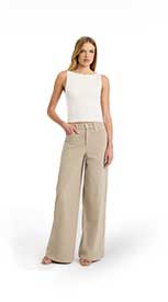 High Waisted Relaxed Wide Leg Khaki Jeans