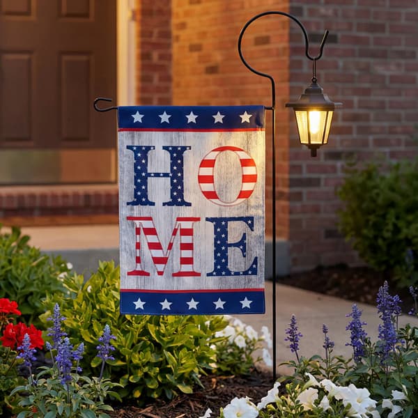 Americana Home Flag & Solar Lantern Set