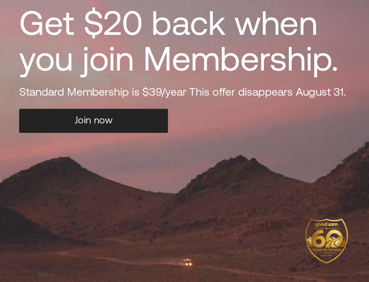 Get $20 back when you join Membership.