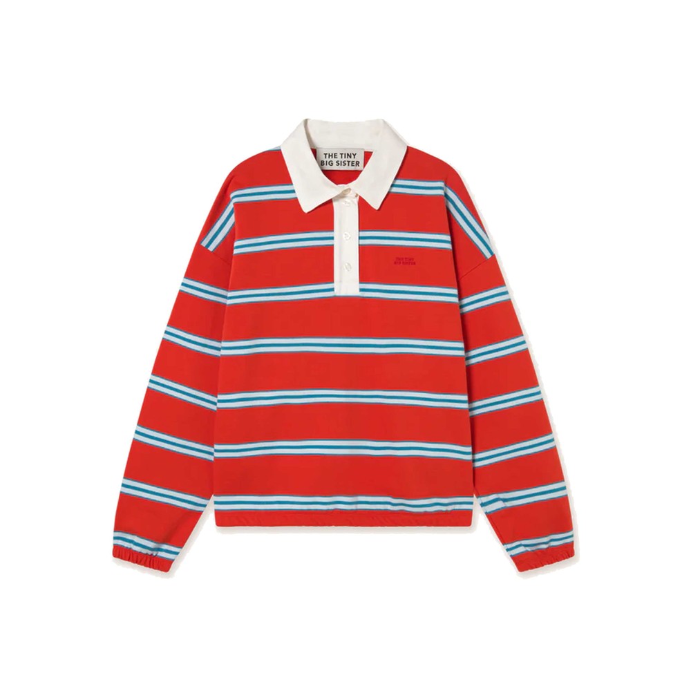 Image of Striped Sweatshirt - Dark Red