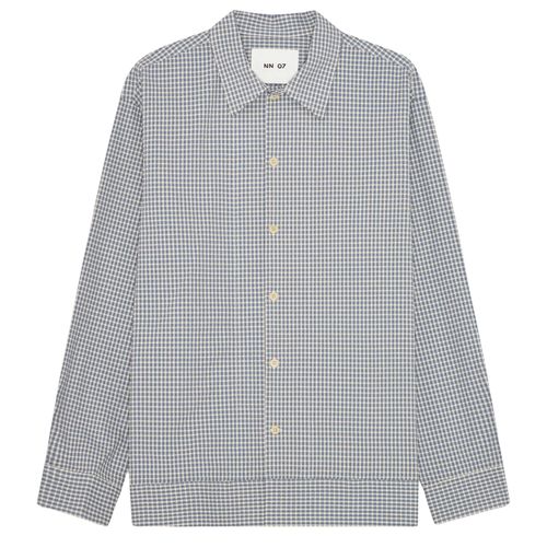 NN07 Reed Seersucker Overshirt - Stone Blue