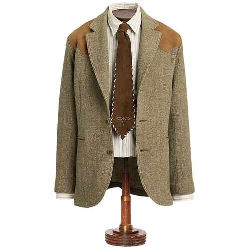 RRL by Ralph Lauren Unconstructed Suede-Trim Blazer - Brown