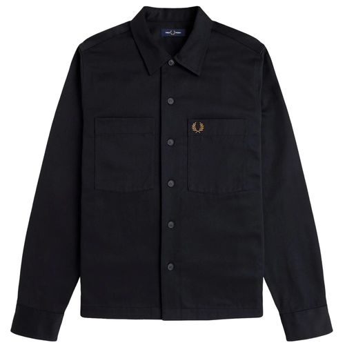 Fred Perry Twill Overshirt - Black