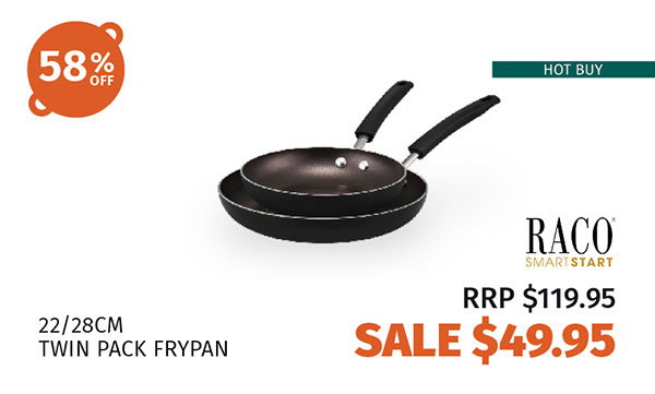 RACO Smartstart Nonstick Induction Twin Pack Frypan 22/28CM