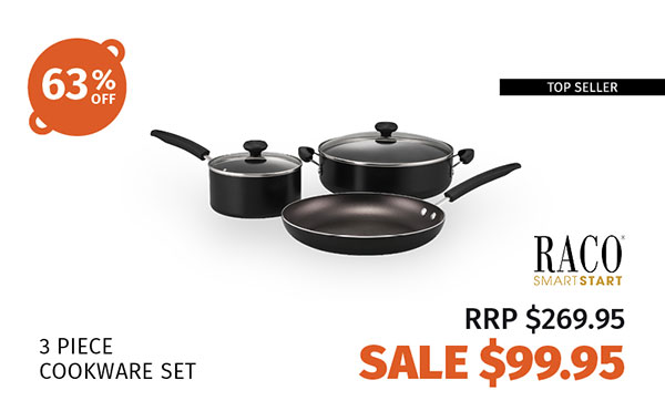RACO Smartstart Nonstick 3 Piece Cookware Set