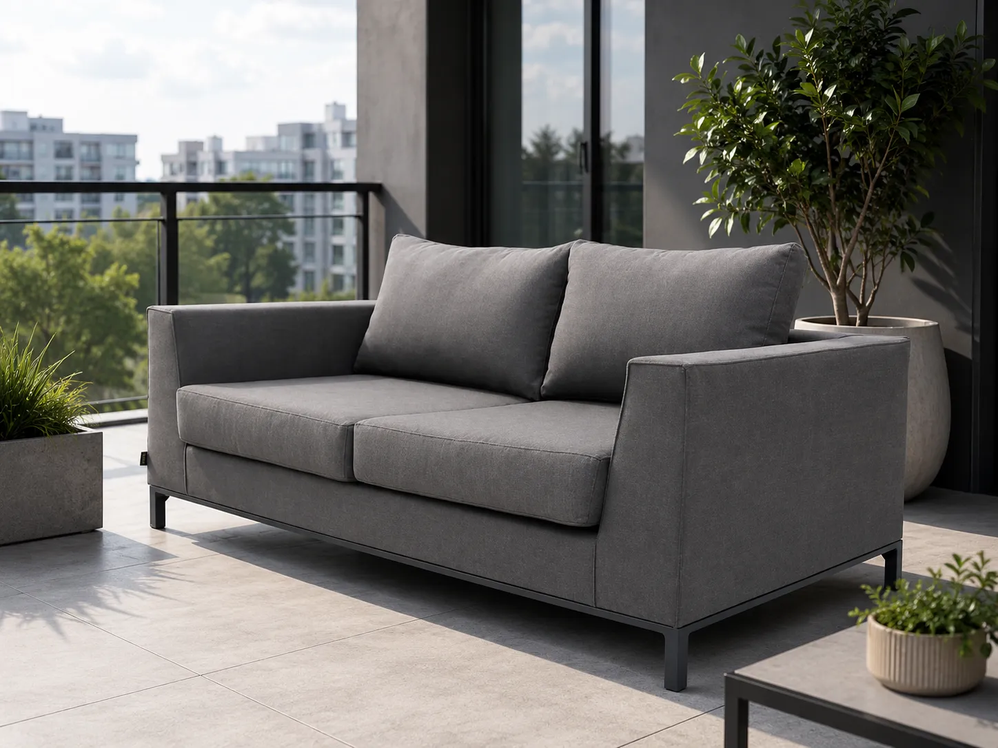 Image of Sicilie Lounge Two Seater Sofa | Anthracite Frame | August Offer