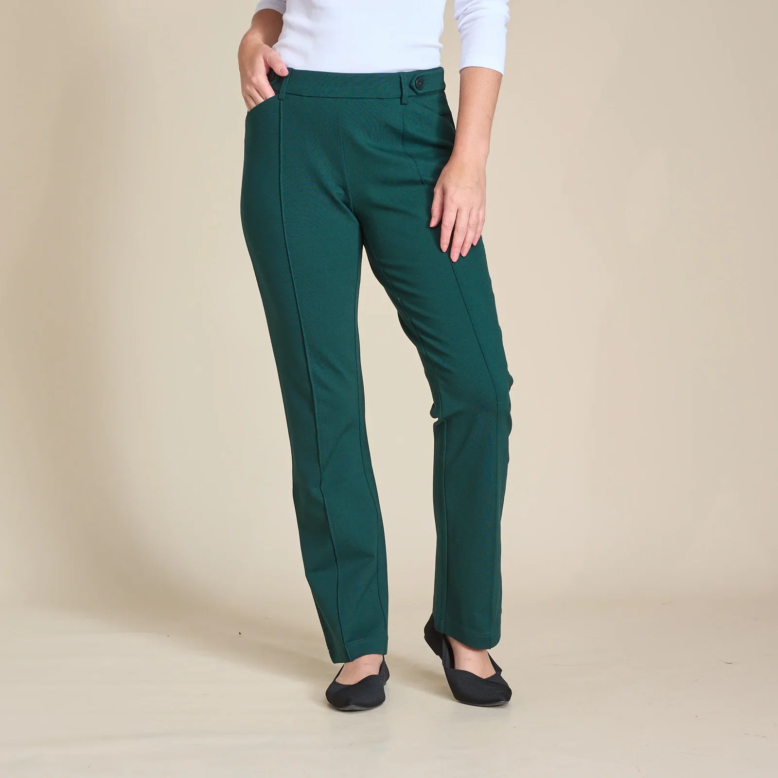Image of Signature Slimming Shaped Fit Ponte Boot Cut Pant