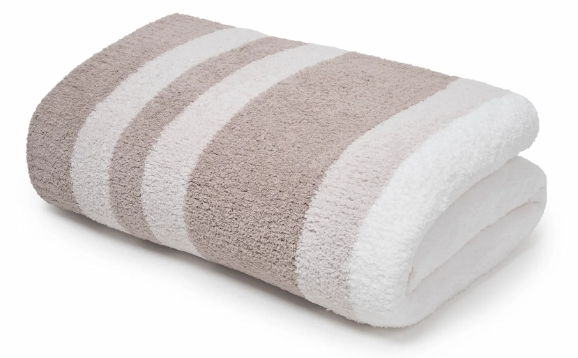 Multi Striped King Blanket in Mink / Bone / White