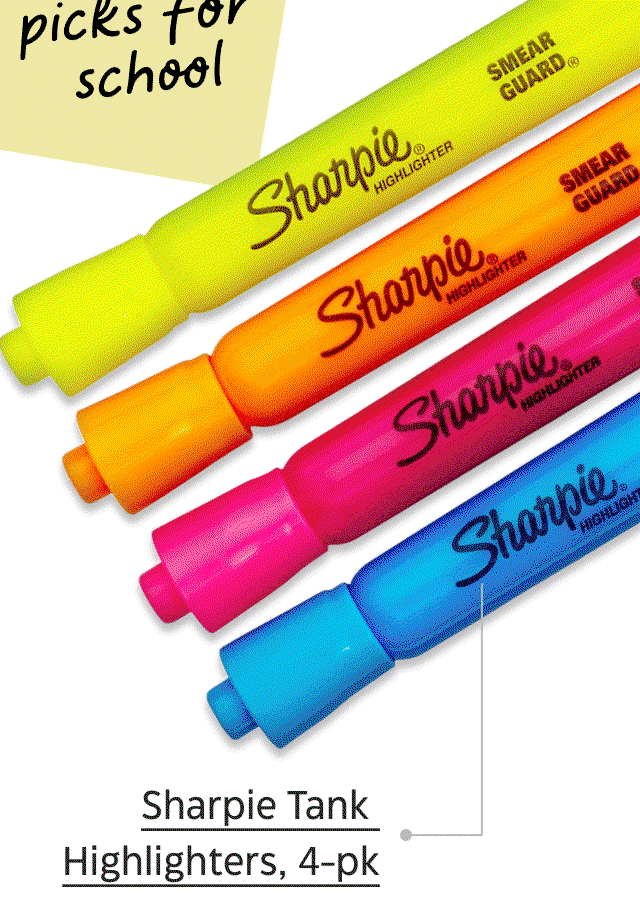 Sharpie Tank Highlighters, 4-pk.
