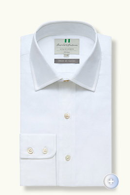 White Fine Twill Button Cuff Shirt