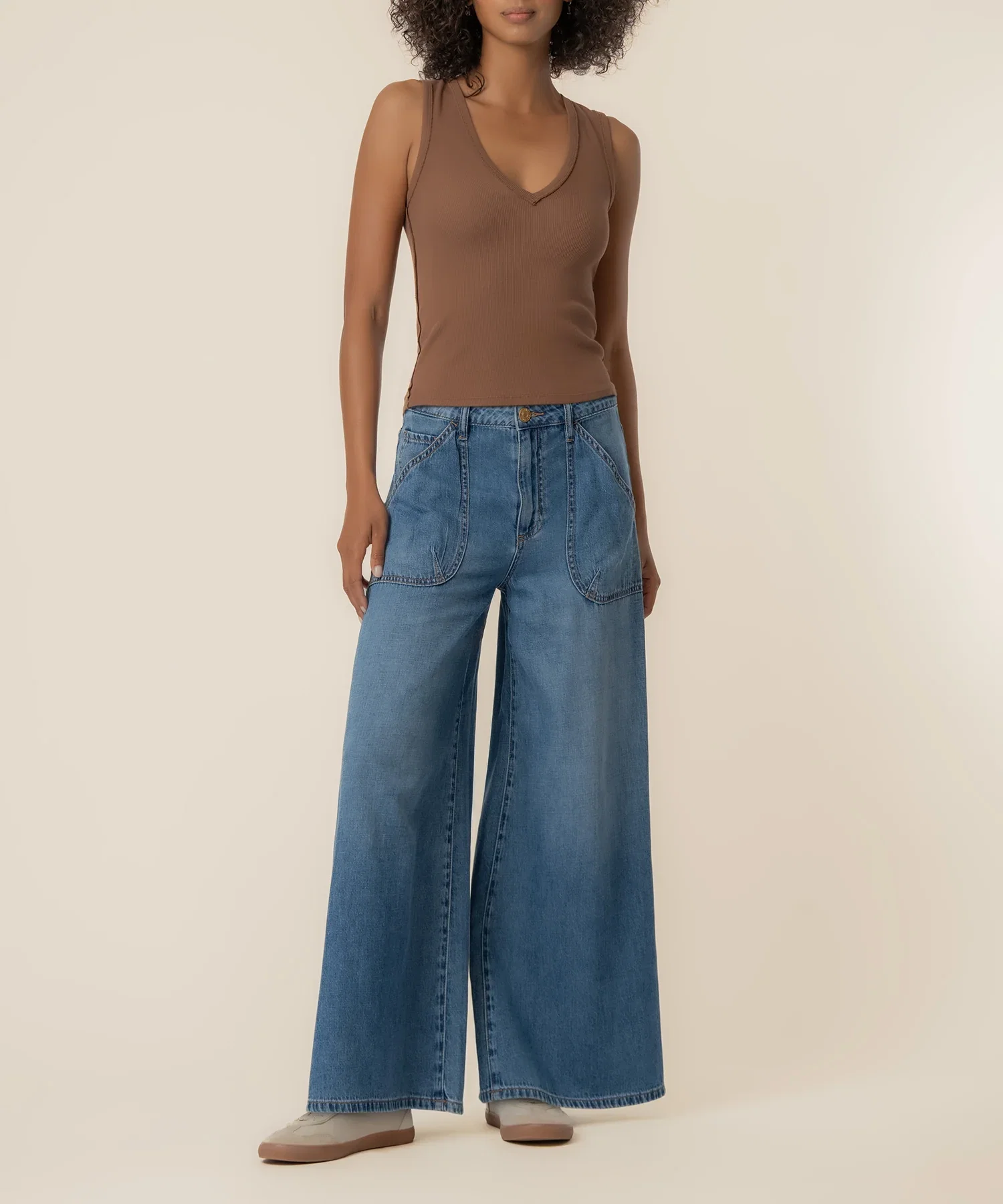 Image of Blake High Rise Super Wide Leg in Simulated Wash