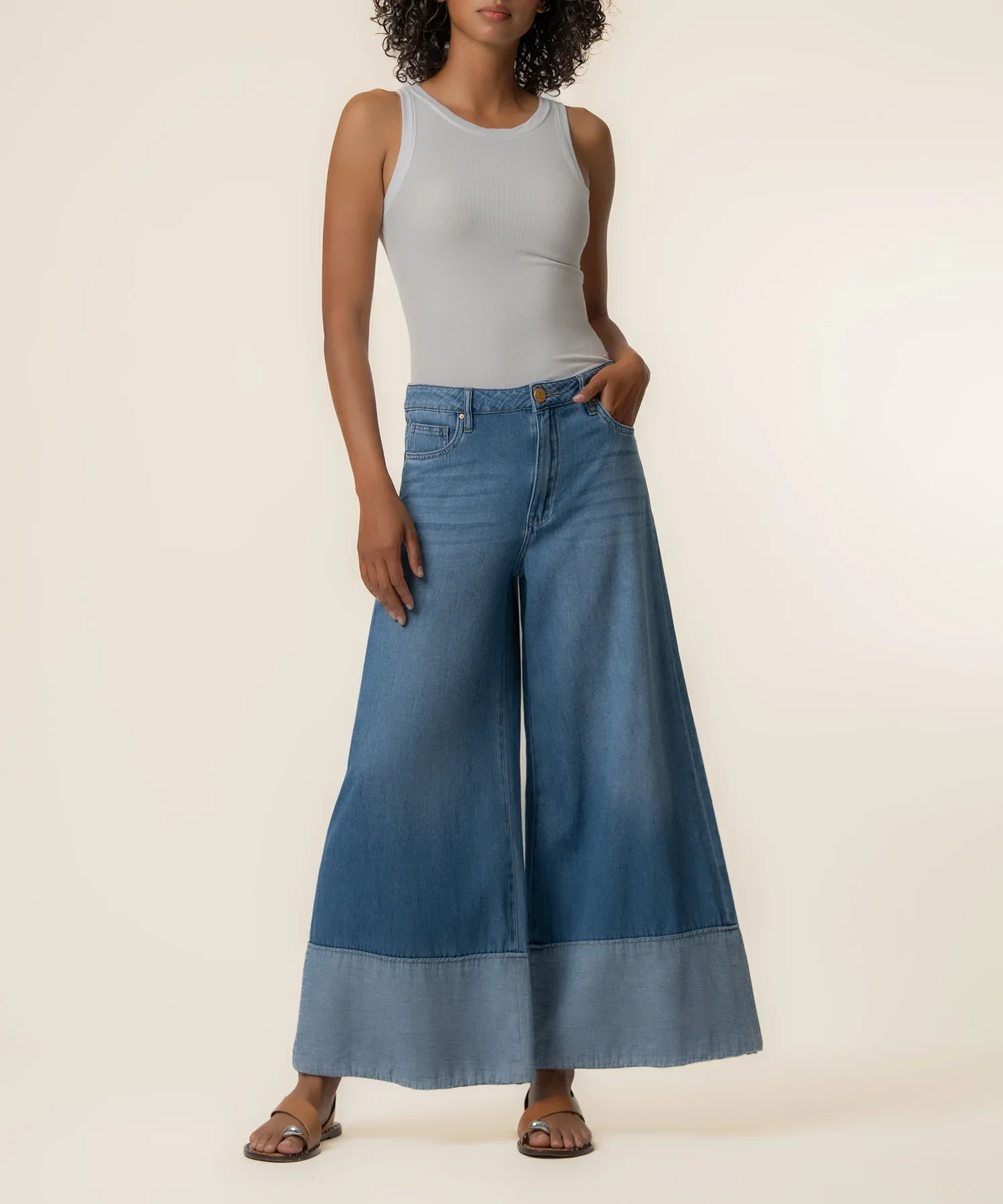 Image of Blake High Rise Crop Wide Leg in Medium Wash