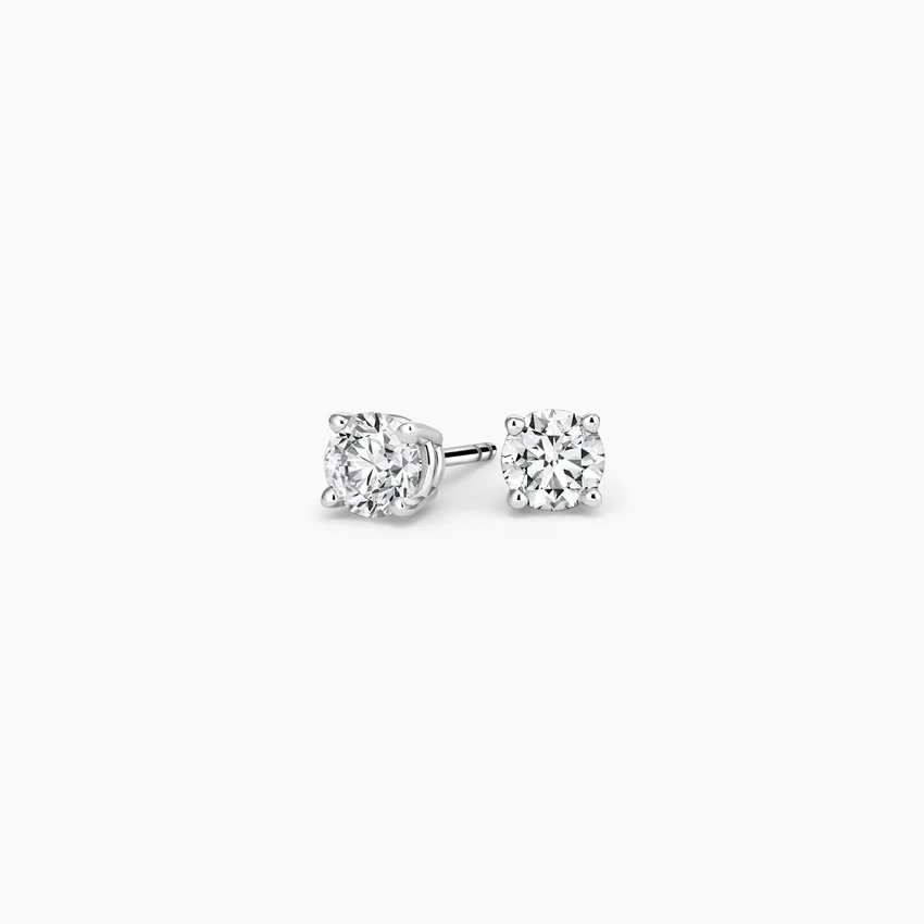 Image of 18K White Gold Perfect 4-Prong Lab Diamond Stud Earrings (1/4 ct. tw.)