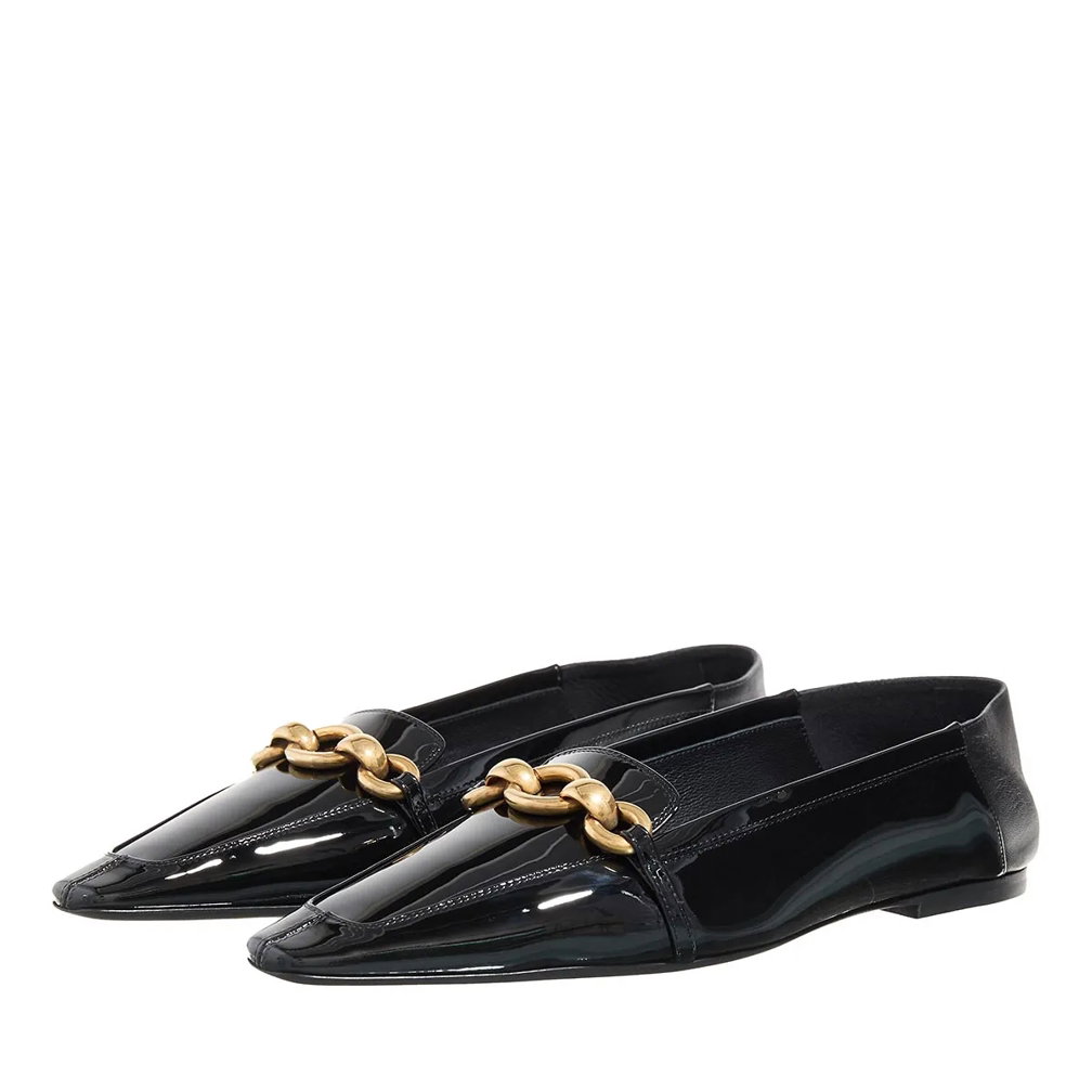 Saint Laurent LE Maillon Slippers Black Ballerinas