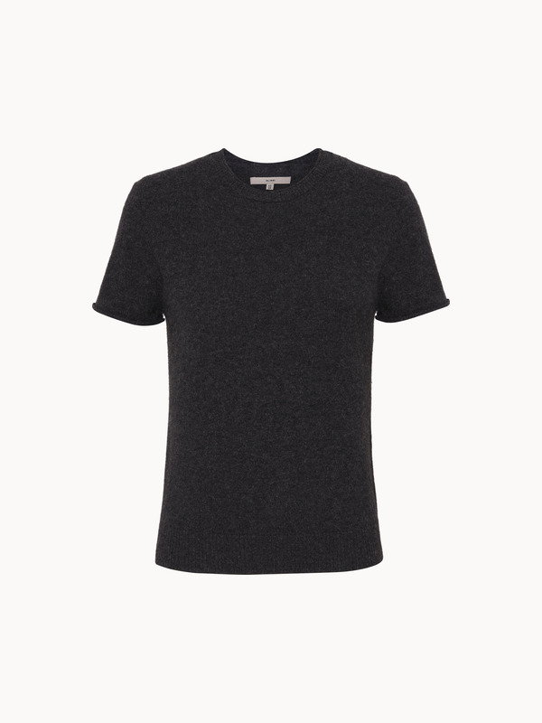 Cashmere Knit Tee — Charcoal
