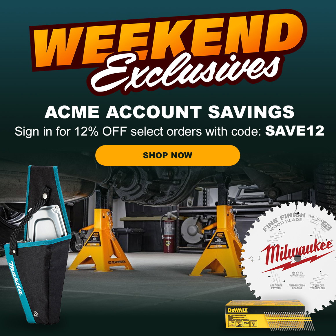 Weekend Exclusives | ACME ACCOUNT SAVINGS | Sign in for 12% OFF select orders with code: SAVE12 | SHOP NOW