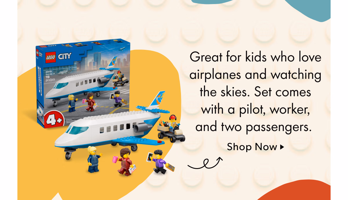 Great for kids who love airplanes and watching the skies. Set comes with a pilot, worker, and two passengers.