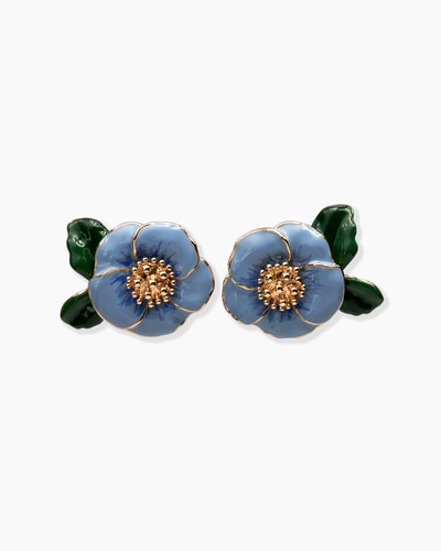Enamel Flower Stud Earrings
