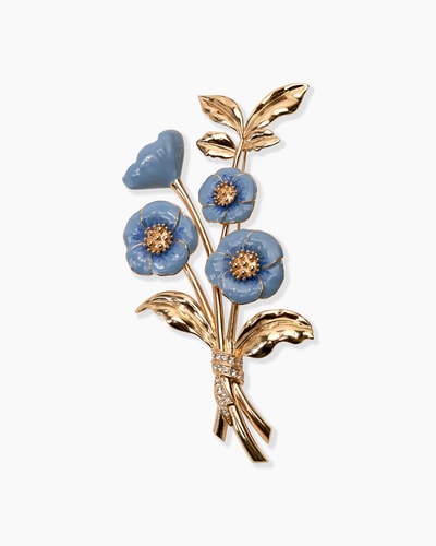 Enamel Flower Brooch