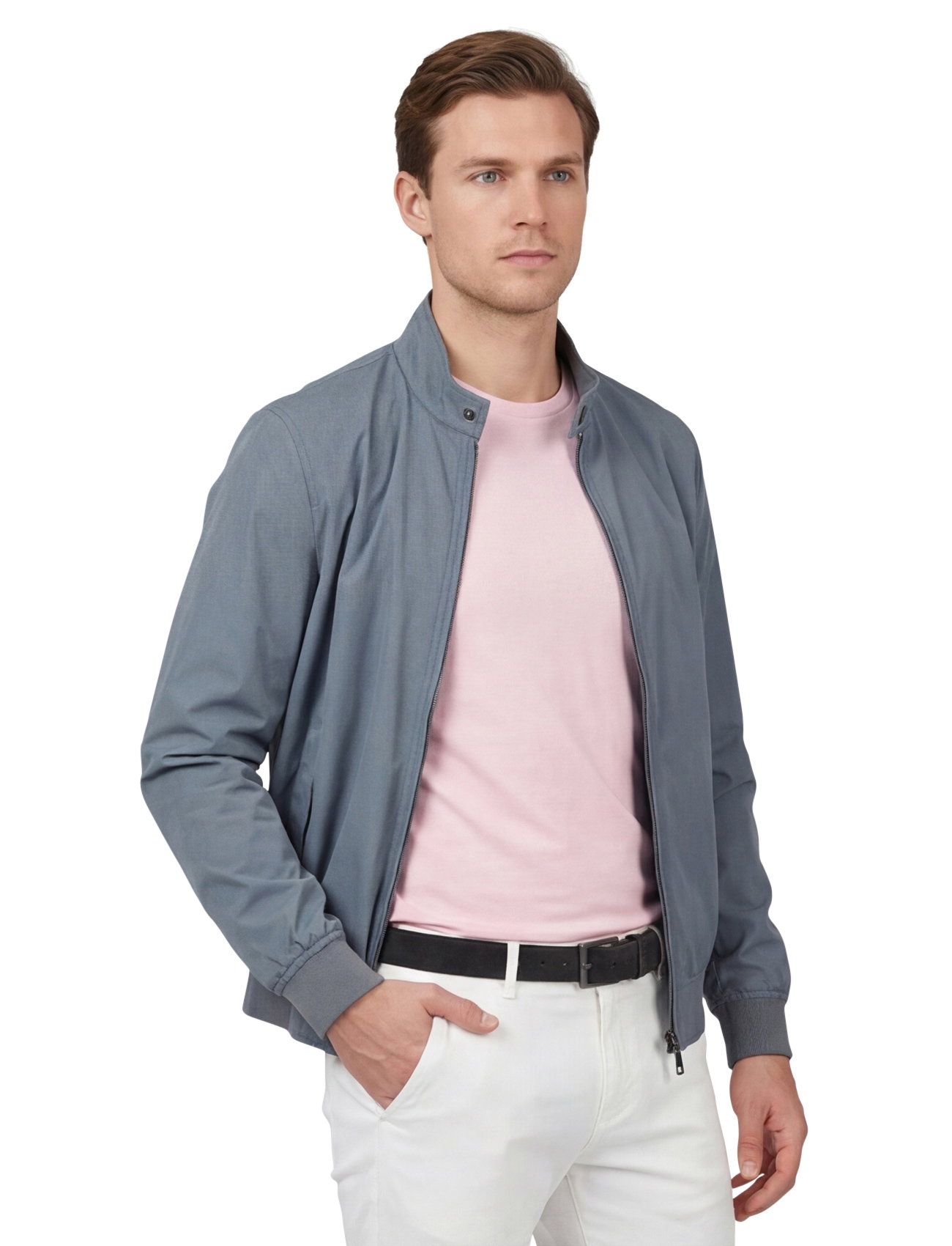 Windjack Reset blauw Luca opstaande kraag
