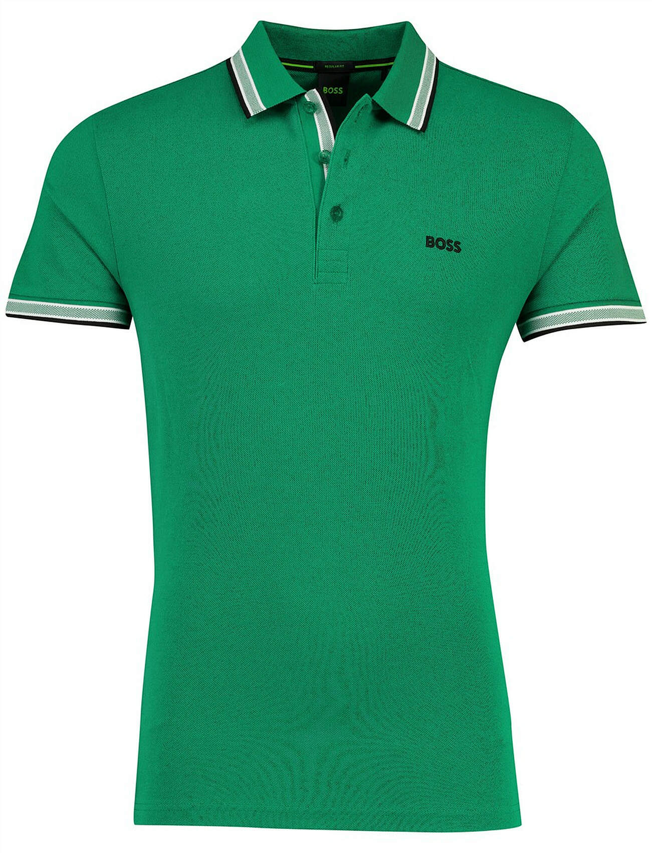 Korte mouw polo BOSS Green Paddy groen regular fit