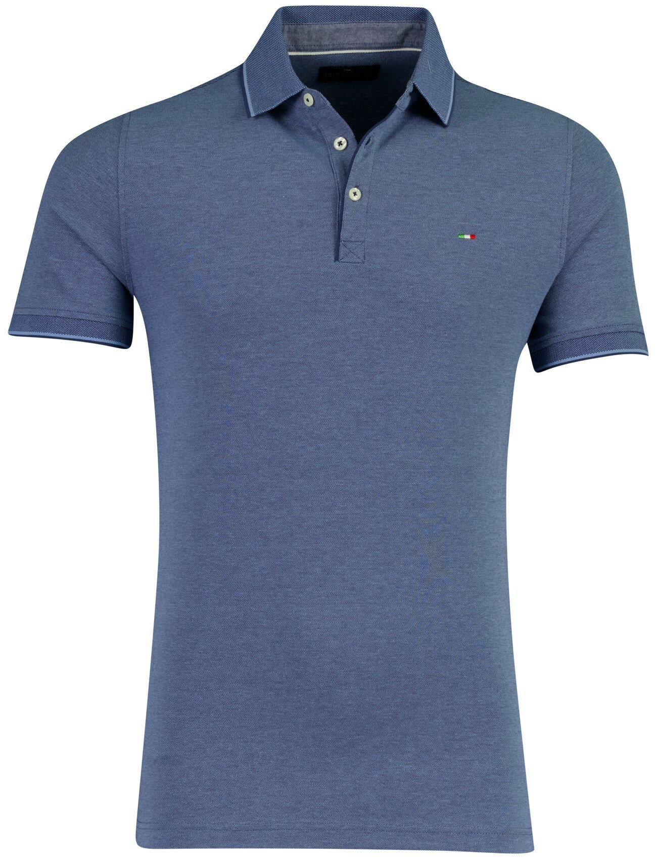 Poloshirt Portofino blauw pique normale fit