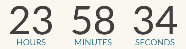 countdown timer showing hours, minutes and seconds until 8/2 at 12PM EDT