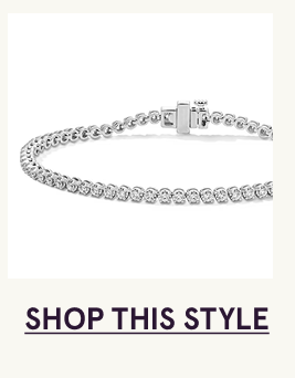 Classic circle-cut diamond tennis bracelet. Click here to shop this style