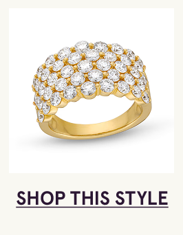 Gold-set thick diamond honeycomb ring. Click here to shop this style