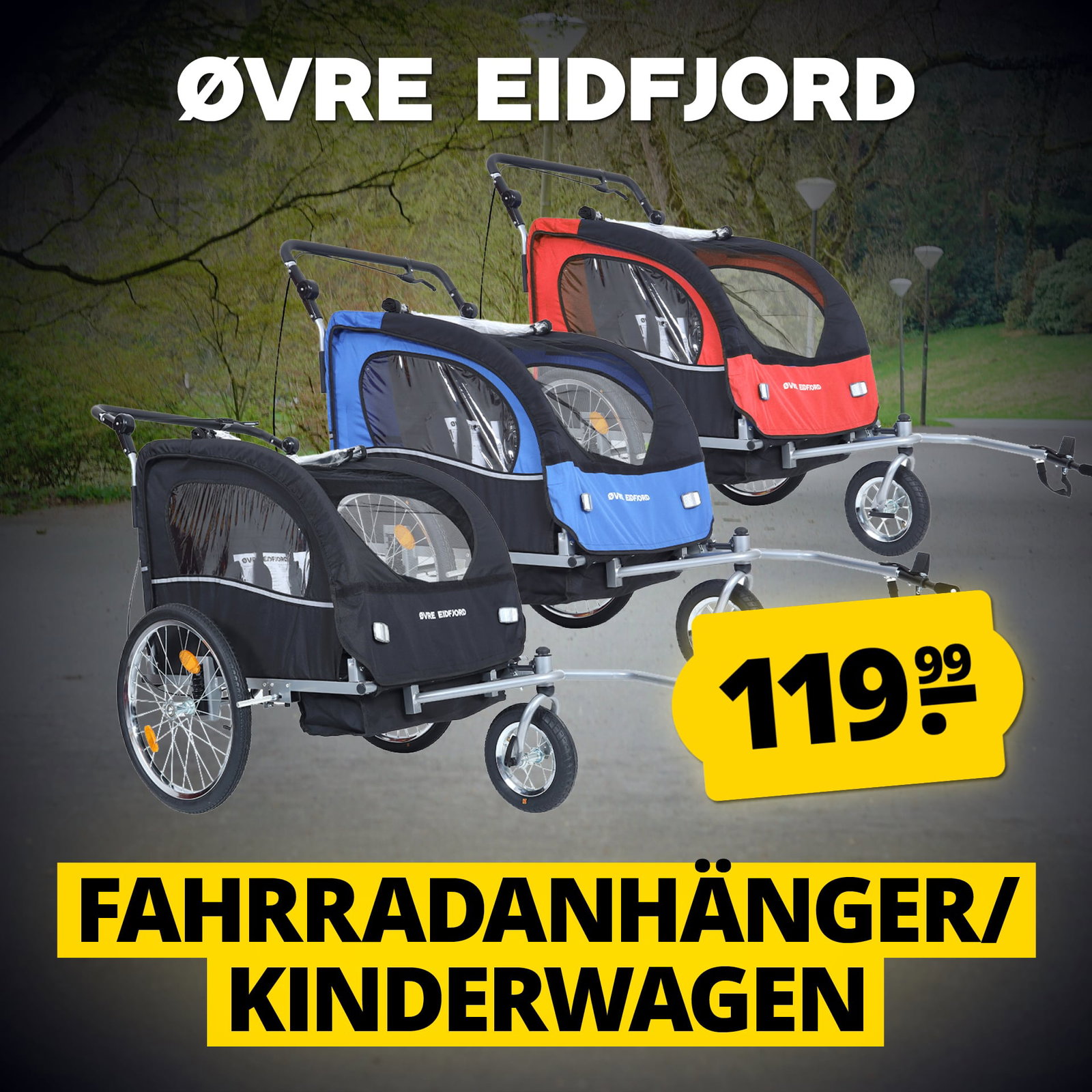 Øvre Eidfjord "Alpström" 2-in-1 Fahrradanhänger Kinderwagen 