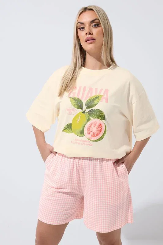 Image of LIMITED COLLECTION Curve Pink Gingham Jersey Shorts